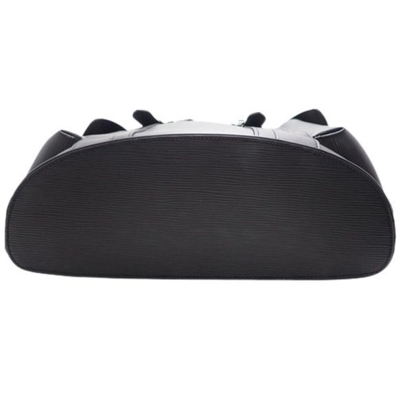 Louis Vuitton MM Rucksack Backpack Shoulder Daypack Epi Leather Black Silver - Picture 4 of 5